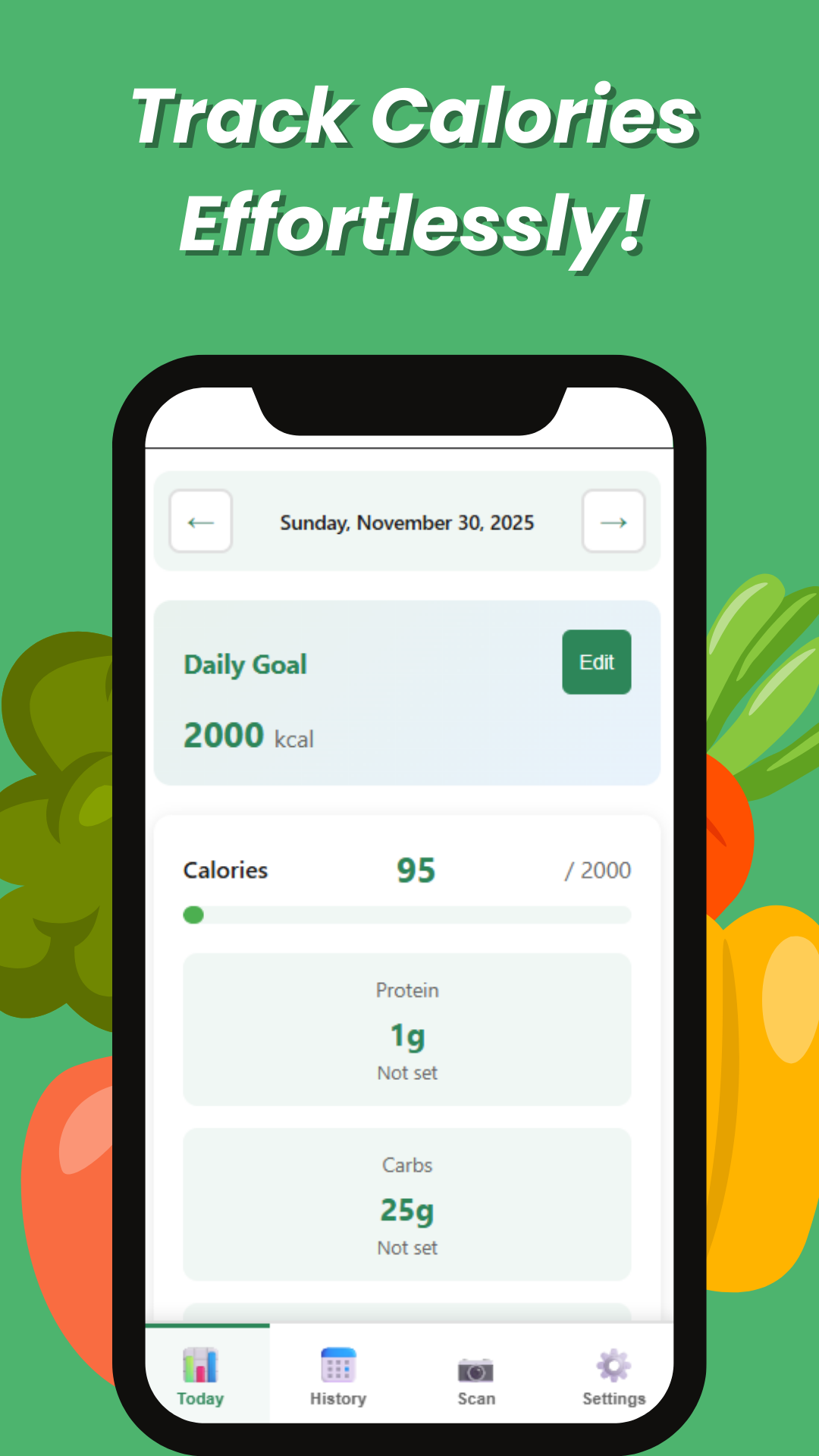Food scanning interface